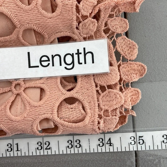 Just Me Lattice Dress NWT Long Sleeve Cut Out Floral Midi Pink Size Medium M - Picture 17 of 17